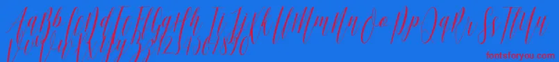 Ellisa DF Font – Red Fonts on Blue Background