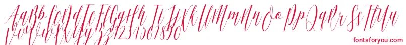 Ellisa DF Font – Red Fonts on White Background