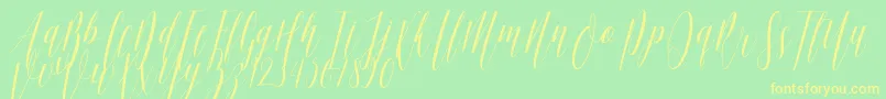 Ellisa DF Font – Yellow Fonts on Green Background