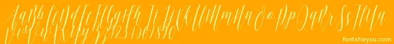 Шрифт Ellisa DF – жёлтые шрифты на оранжевом фоне