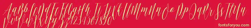 Ellisa DF Font – Yellow Fonts on Red Background