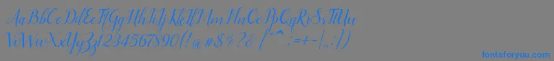 Ellizabeth-Schriftart – Blaue Schriften auf grauem Hintergrund