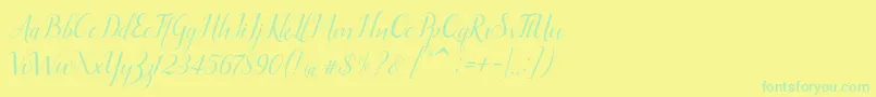 Подробнее о шрифте Ellizabeth Шрифт Ellizabeth – зелёные шрифты на жёлтом фоне
