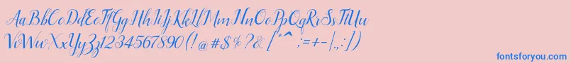 Ellizabeth Font – Blue Fonts on Pink Background