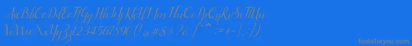 Ellizabeth Font – Gray Fonts on Blue Background