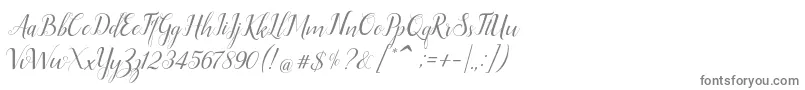 Ellizabeth-fontti – harmaat kirjasimet valkoisella taustalla