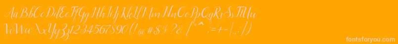 Ellizabeth-Schriftart – Rosa Schriften auf orangefarbenem Hintergrund