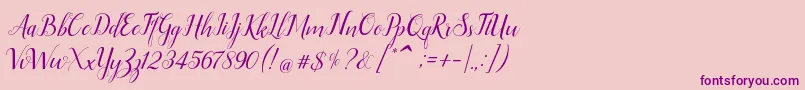 Ellizabeth-Schriftart – Violette Schriften auf rosa Hintergrund