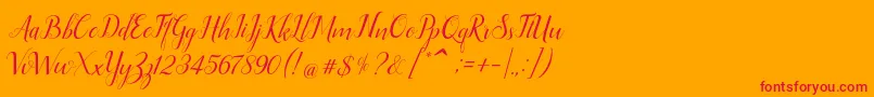 Ellizabeth Font – Red Fonts on Orange Background