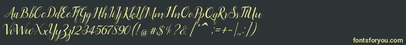 フォントEllizabeth – 黒い背景に黄色の文字