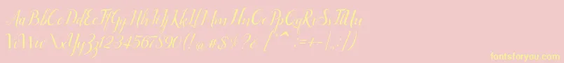 Ellizabeth-Schriftart – Gelbe Schriften auf rosa Hintergrund