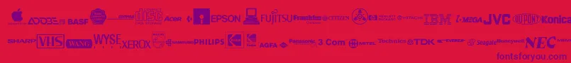 fuente ELLO     – Fuentes Moradas Sobre Fondo Rojo