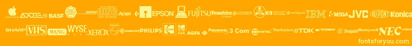 fuente ELLO     – Fuentes Amarillas Sobre Fondo Naranja