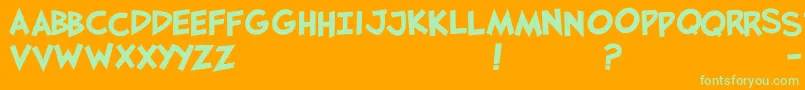 Jaysfxbold-Schriftart – Grüne Schriften auf orangefarbenem Hintergrund