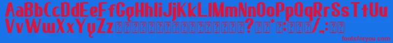 elma 01 Font – Red Fonts on Blue Background