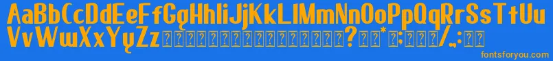 elma 01 Font – Orange Fonts on Blue Background