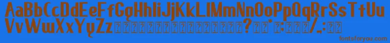 elma 02 Font – Brown Fonts on Blue Background
