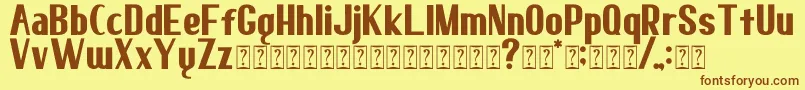 elma 02-fontti – ruskeat fontit keltaisella taustalla