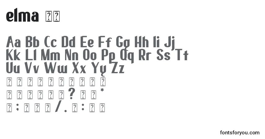 A fonte Elma 03 – alfabeto, números, caracteres especiais