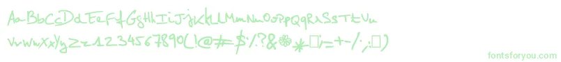 Elo Hand Font – Green Fonts on White Background