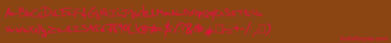 Elo Hand Font – Red Fonts on Brown Background