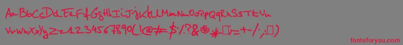 Elo Hand Font – Red Fonts on Gray Background