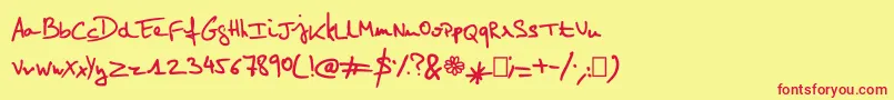 Elo Hand Font – Red Fonts on Yellow Background