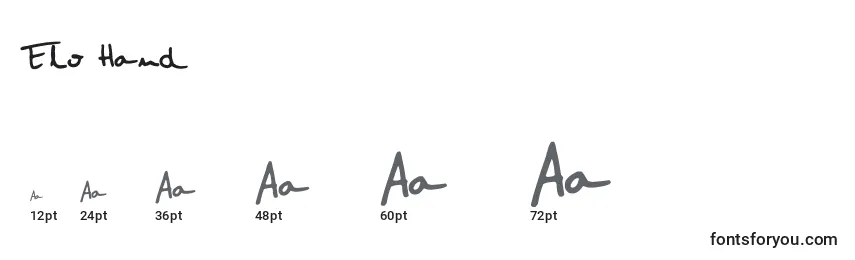 Размеры шрифта Elo Hand