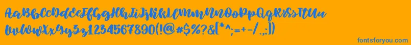 Elowen Font – Blue Fonts on Orange Background