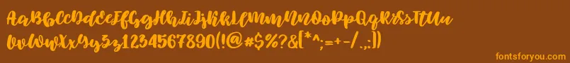 Elowen Font – Orange Fonts on Brown Background