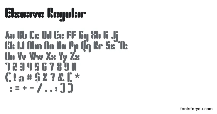 A fonte Elsuave Regular – alfabeto, números, caracteres especiais