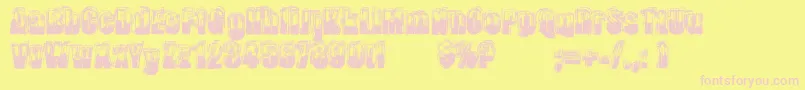 LendemainDeVeille-fontti – vaaleanpunaiset fontit keltaisella taustalla