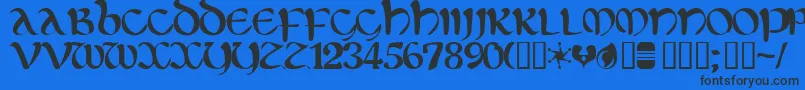 eltirg   Font – Black Fonts on Blue Background