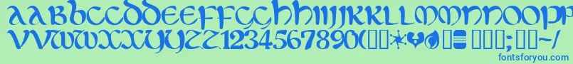 eltirg   Font – Blue Fonts on Green Background