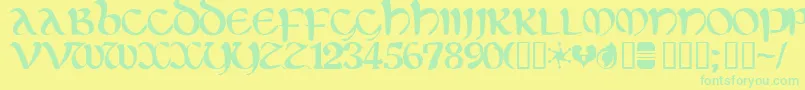 eltirg   Font – Green Fonts on Yellow Background