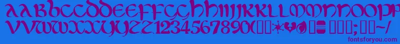 eltirg   Font – Purple Fonts on Blue Background