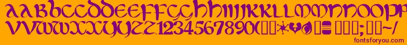 eltirg   Font – Purple Fonts on Orange Background