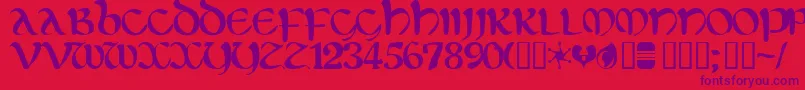 eltirg   Font – Purple Fonts on Red Background