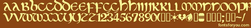 eltirg   Font – Yellow Fonts on Brown Background