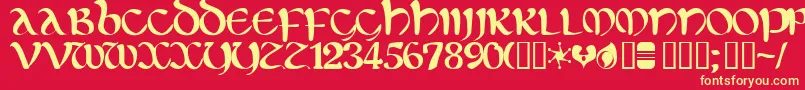 eltirg   Font – Yellow Fonts on Red Background