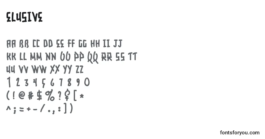 Schriftart Elusive – Alphabet, Zahlen, spezielle Symbole