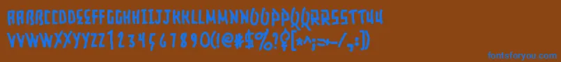 Elusive Font – Blue Fonts on Brown Background