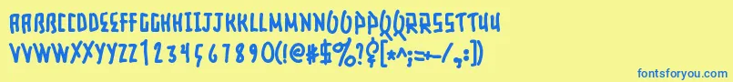 Elusive Font – Blue Fonts on Yellow Background