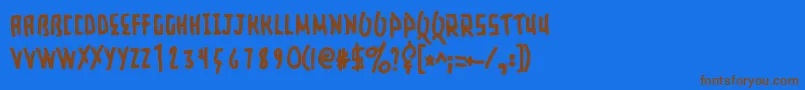 Elusive Font – Brown Fonts on Blue Background