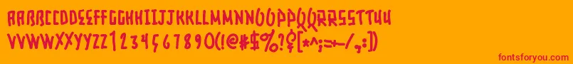 フォントElusive – オレンジの背景に赤い文字