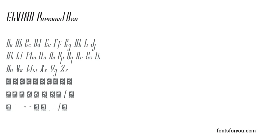 Czcionka ELVINO PersonalUse – alfabet, cyfry, specjalne znaki