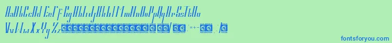 Czcionka ELVINO PersonalUse – niebieskie czcionki na zielonym tle