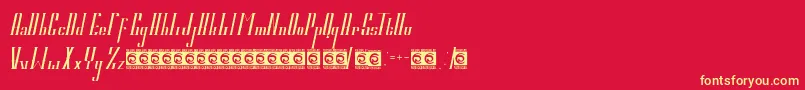 Czcionka ELVINO PersonalUse – żółte czcionki na czerwonym tle