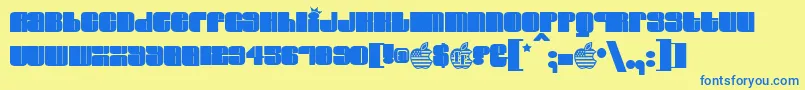 ELVIS    Font – Blue Fonts on Yellow Background