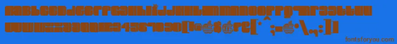 ELVIS    Font – Brown Fonts on Blue Background